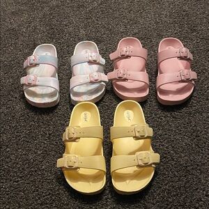 Cat & Jack Pastel Sandals Trio